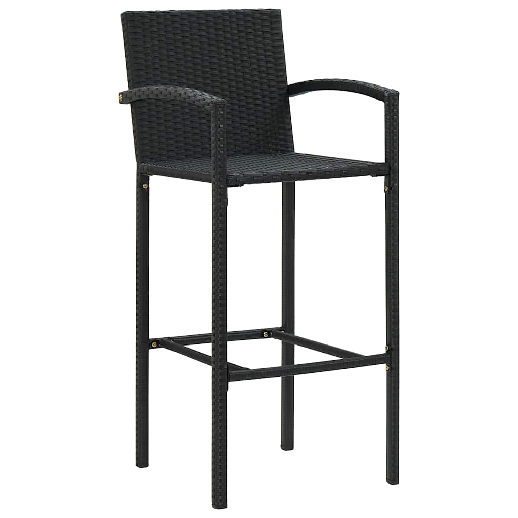 vidaXL 5-cz. zestaw mebli barowych do ogrodu, rattan PE, czarny