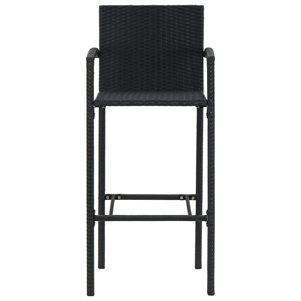 vidaXL 5-cz. zestaw mebli barowych do ogrodu, rattan PE, czarny