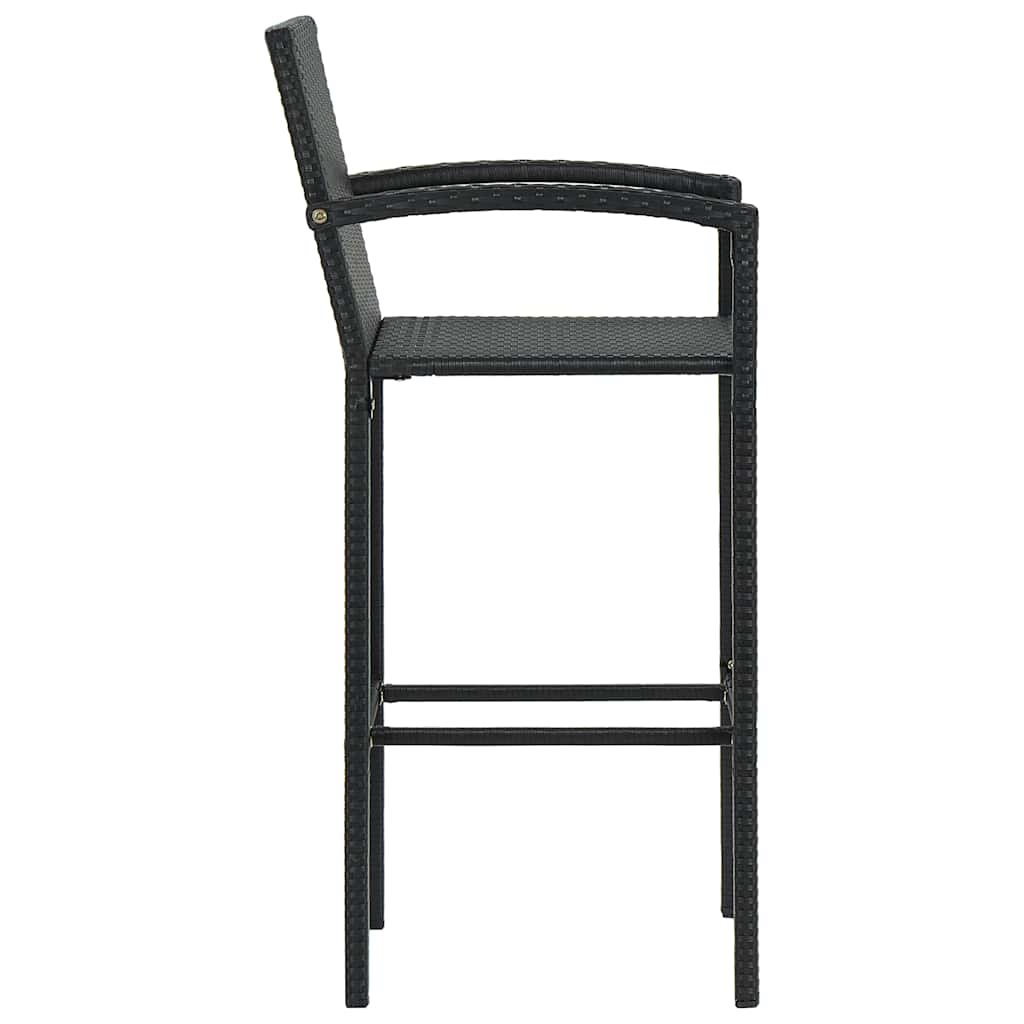 vidaXL 5-cz. zestaw mebli barowych do ogrodu, rattan PE, czarny
