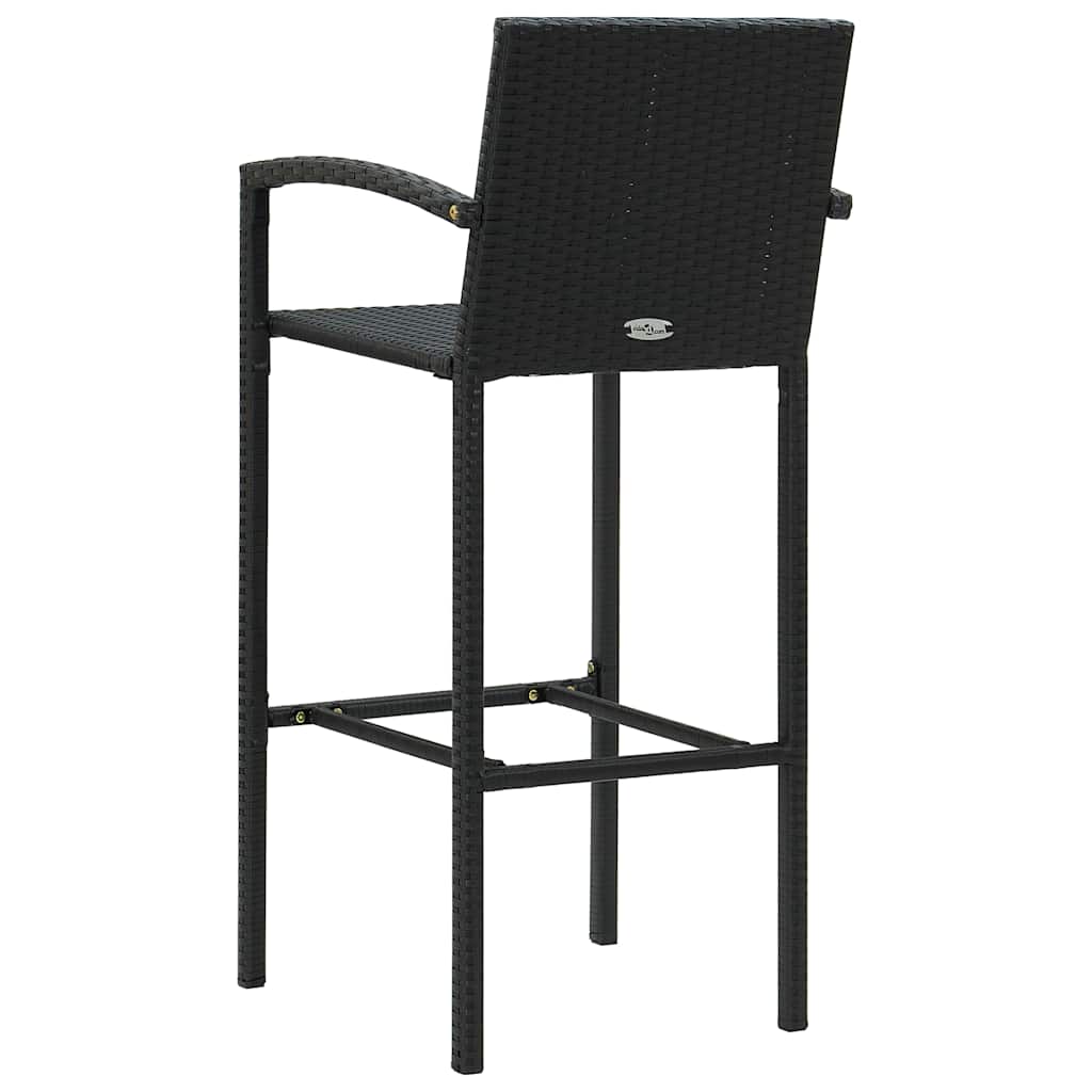 vidaXL 5-cz. zestaw mebli barowych do ogrodu, rattan PE, czarny