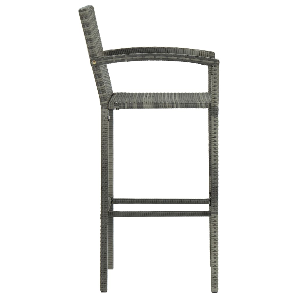 vidaXL 5-cz. zestaw mebli barowych do ogrodu, rattan PE, szary