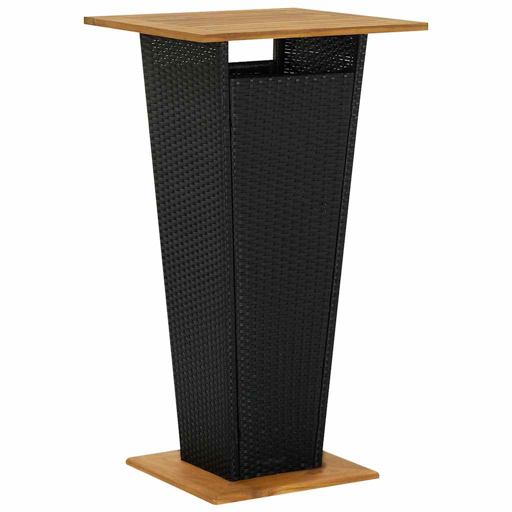 vidaXL 3-cz. zestaw barowy do ogrodu, z poduszkami, rattan PE, czarny