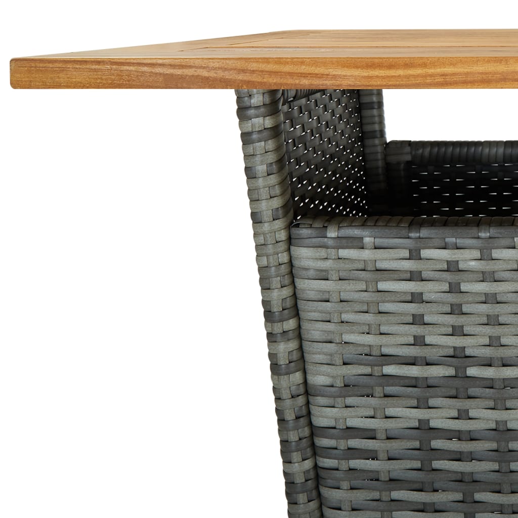 vidaXL 5-cz. zestaw mebli barowych z poduszkami, rattan PE, szary