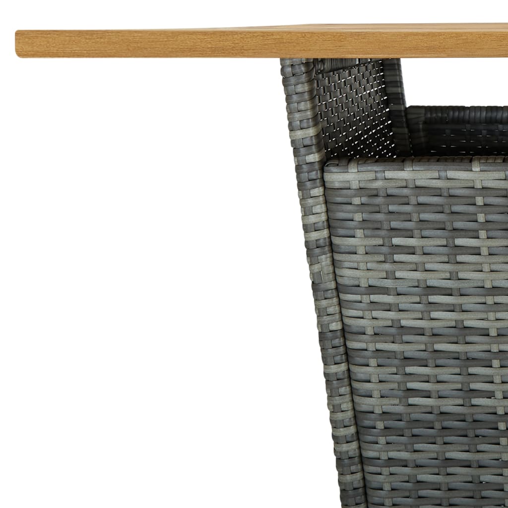 vidaXL 9-cz. zestaw barowy do ogrodu, z poduszkami, rattan PE, szary