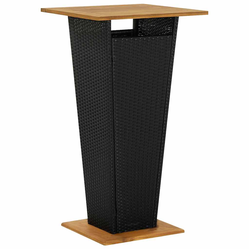 vidaXL 3-cz. zestaw barowy do ogrodu, z poduszkami, rattan PE, czarny