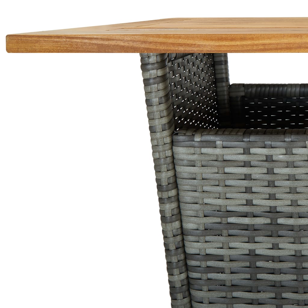 vidaXL 5-cz. zestaw mebli barowych z poduszkami, rattan PE, szary