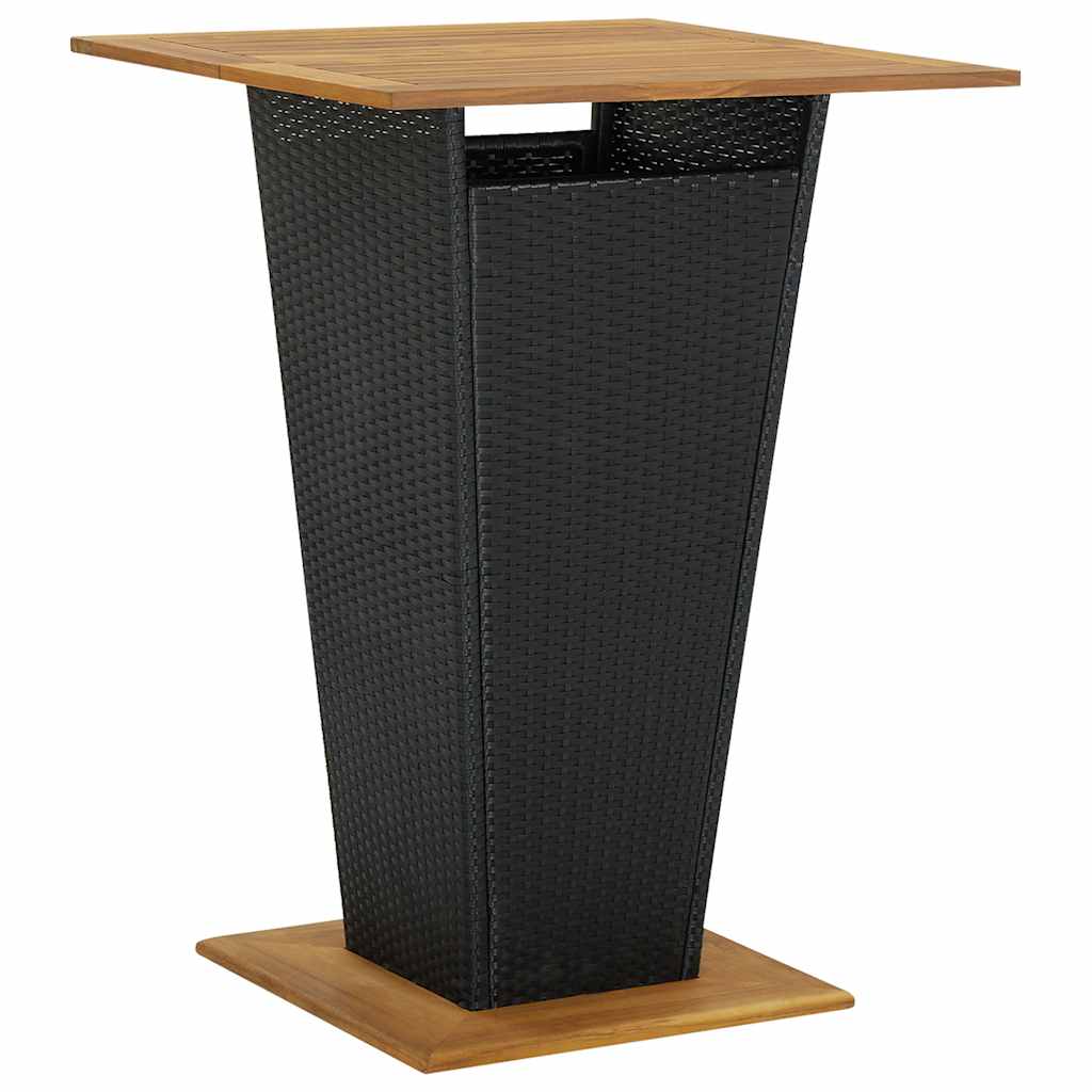 vidaXL 5-cz. zestaw barowy do ogrodu, z poduszkami, rattan PE, czarny