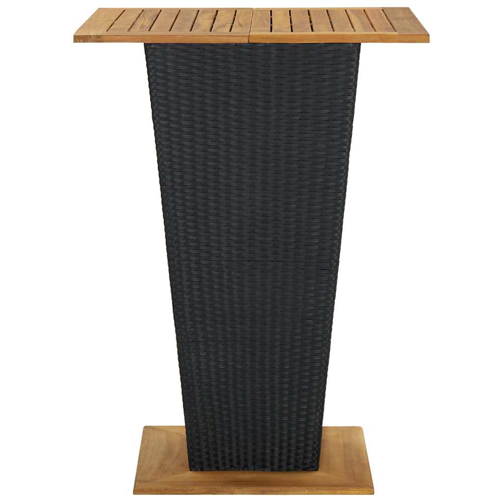 vidaXL 5-cz. zestaw barowy do ogrodu, z poduszkami, rattan PE, czarny
