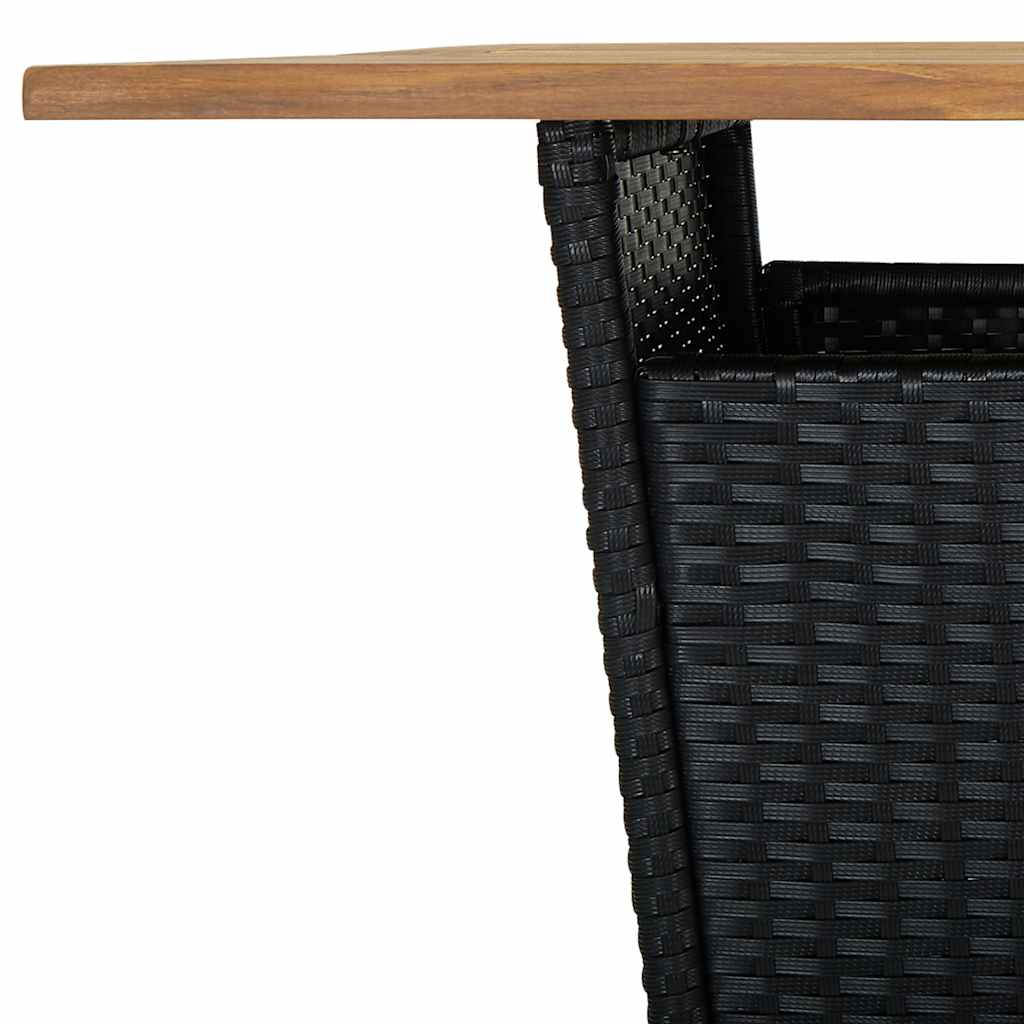 vidaXL 5-cz. zestaw barowy do ogrodu, z poduszkami, rattan PE, czarny