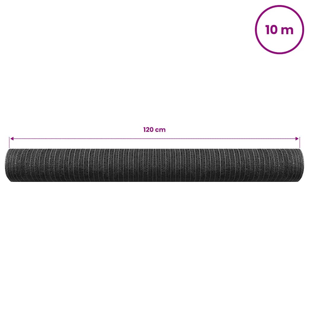 vidaXL Siatka cieniująca, antracytowa, 1,2x10 m, HDPE, 75 g/m²