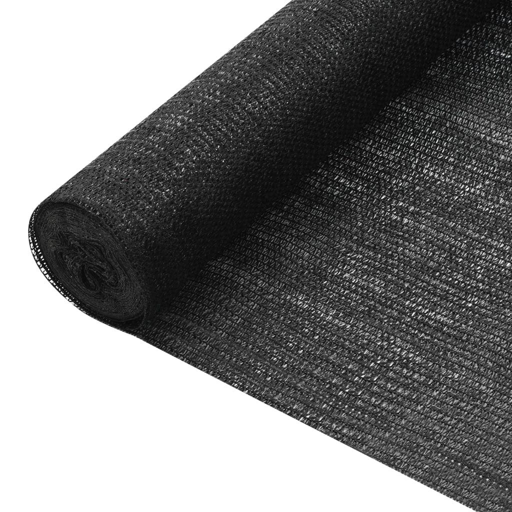 vidaXL Siatka cieniująca, czarna, 2x25 m, HDPE, 75 g/m²