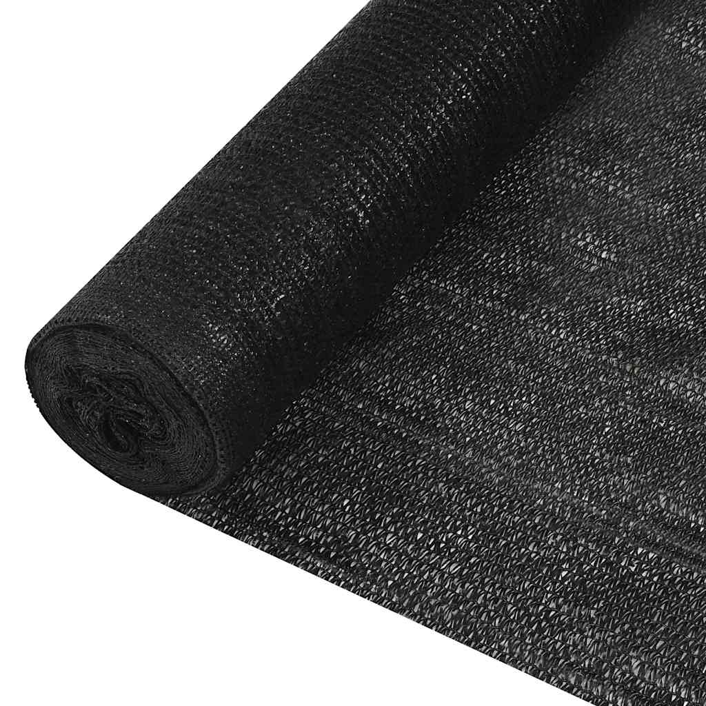 vidaXL Siatka cieniująca, czarna, 1,2x10 m, HDPE, 195 g/m²