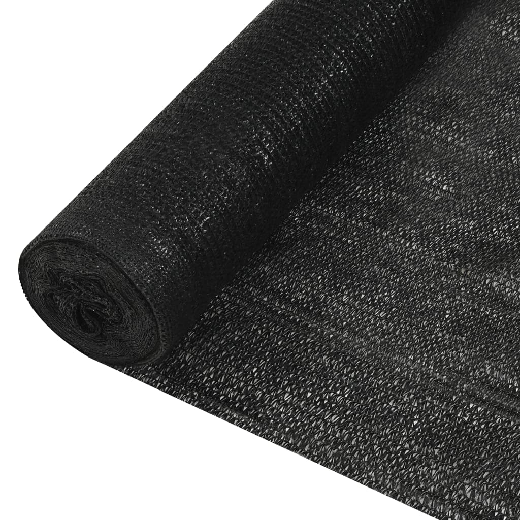 vidaXL Siatka cieniująca, czarna, 2x25 m, HDPE, 195 g/m²
