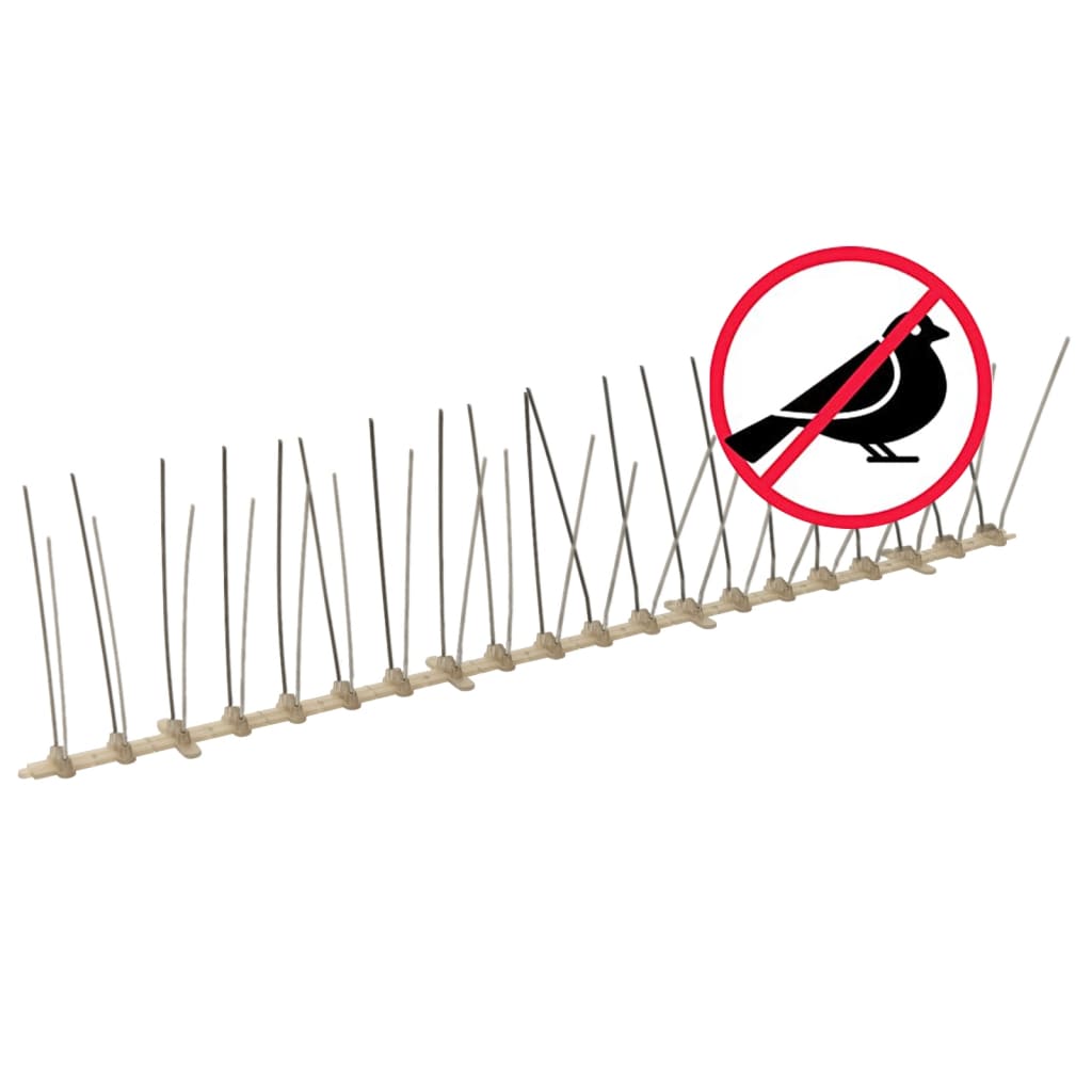 vidaXL Kolce przeciw ptakom, 4 rzędy, plastikowe, 20 szt., 10 m