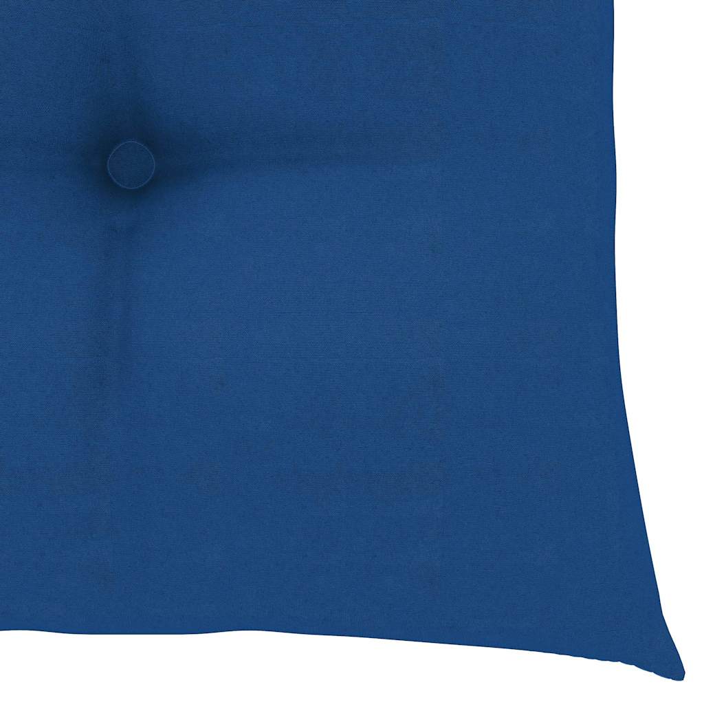 vidaXL Krzesła składane 2 szt. z niebieskimi poduszkami, lite drewno tekowe