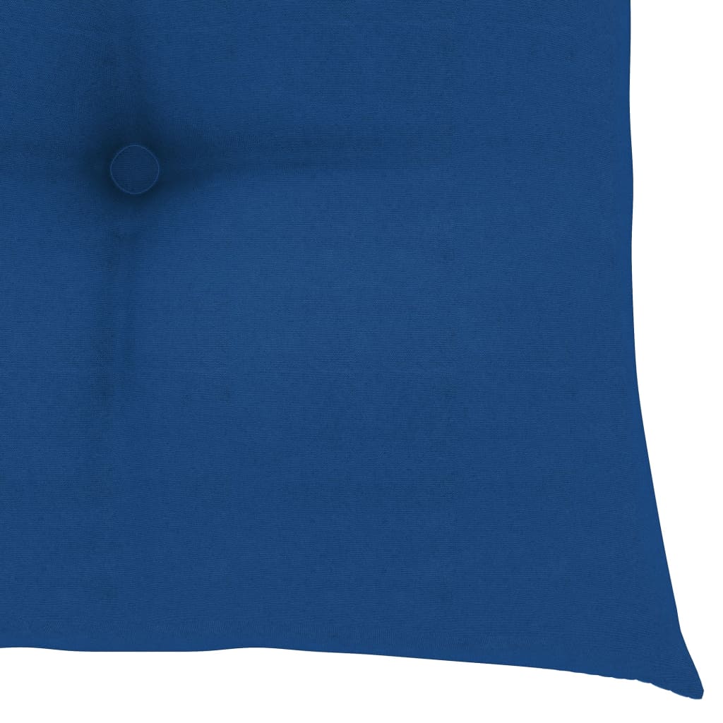 vidaXL Krzesła składane z niebieskimi poduszkami, 2 szt., lite drewno tekowe
