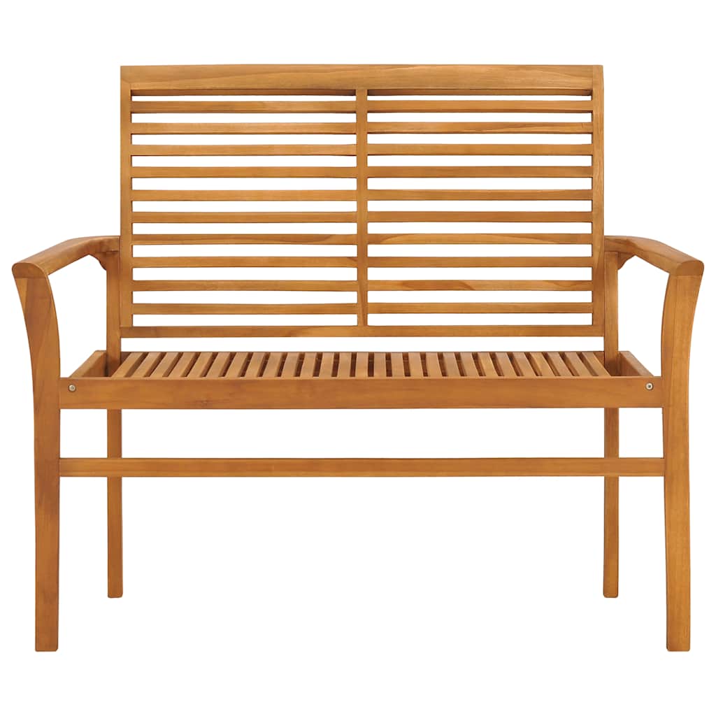 vidaXL Ławka ogrodowa z antracytową poduszką, 112 cm, drewno tekowe