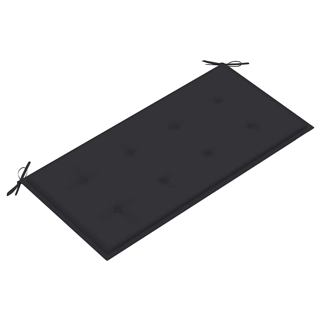 vidaXL Ławka ogrodowa z antracytową poduszką, 112 cm, drewno tekowe