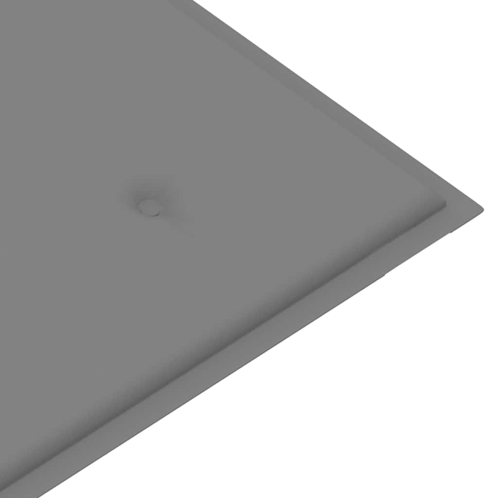 vidaXL Ławka ogrodowa z szarą poduszką, 112 cm, lite drewno tekowe