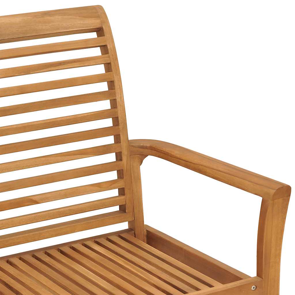 vidaXL Ławka ogrodowa z kremową poduszką, 112 cm, lite drewno tekowe