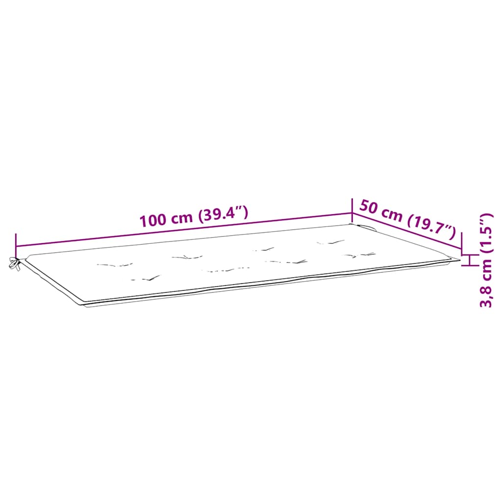 vidaXL Ławka ogrodowa z czerwoną poduszką, 112 cm, drewno tekowe
