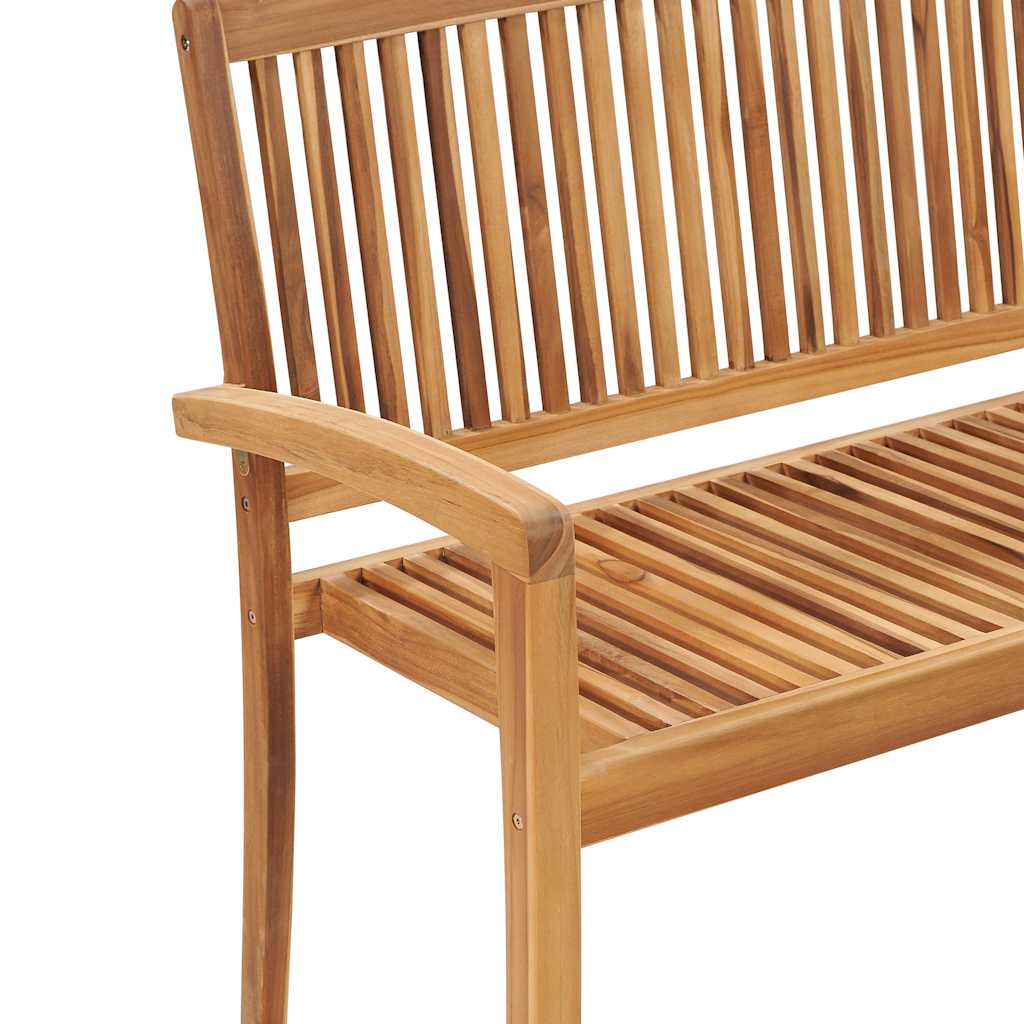 vidaXL Sztaplowana ławka ogrodowa z poduszką, 128,5 cm, drewno tekowe
