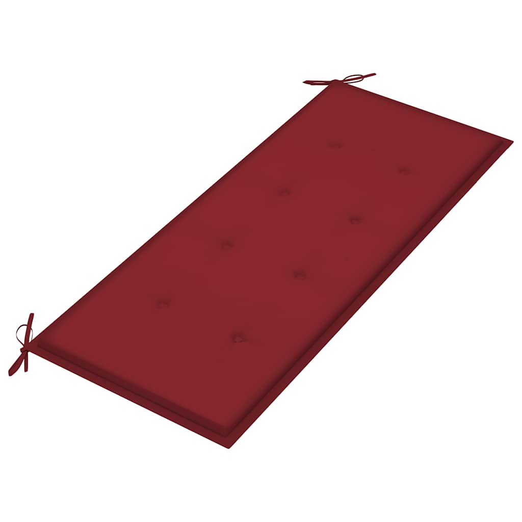 vidaXL Sztaplowana ławka ogrodowa z poduszką, 128,5 cm, drewno tekowe