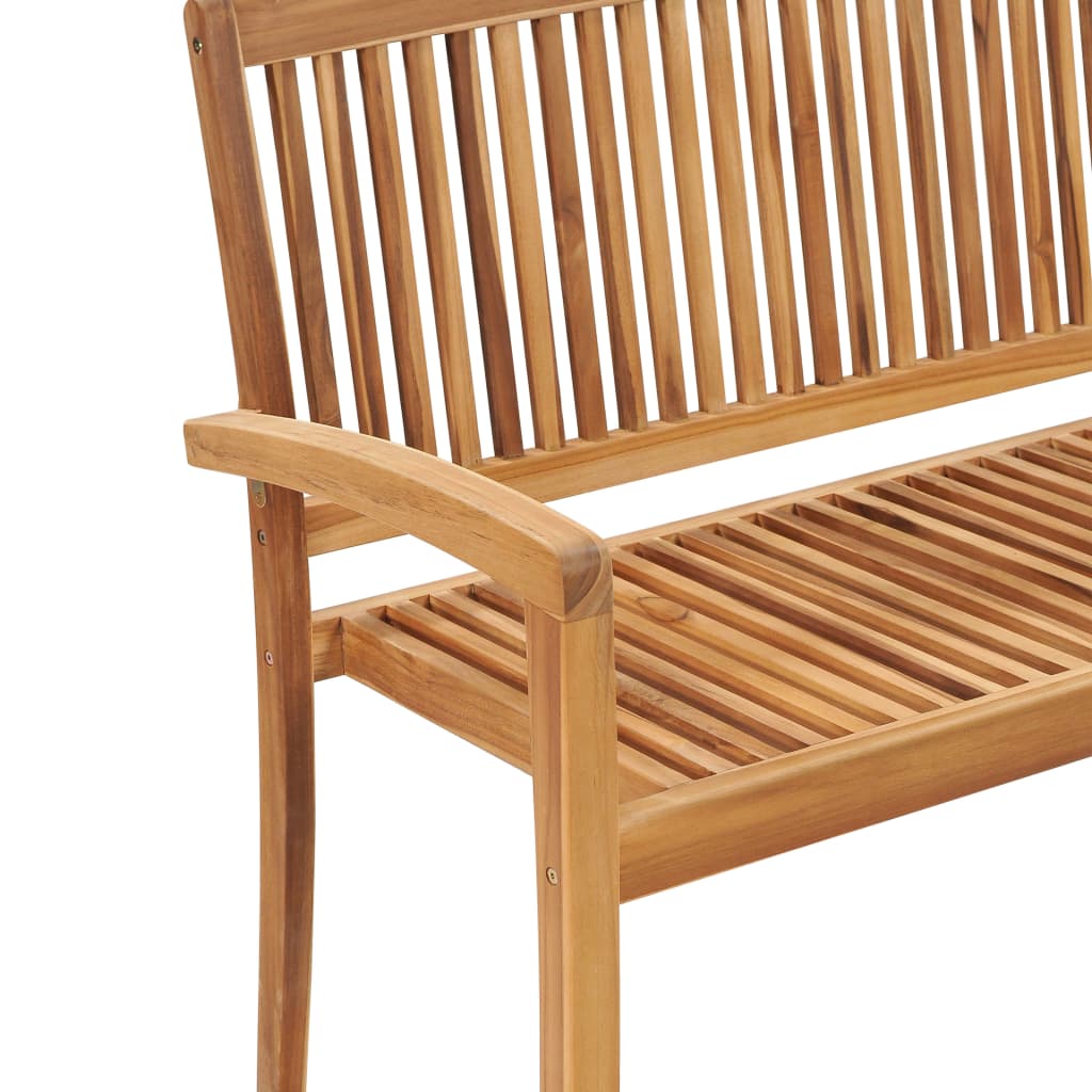 vidaXL Sztaplowana ławka ogrodowa z poduszką, 128,5 cm, drewno tekowe