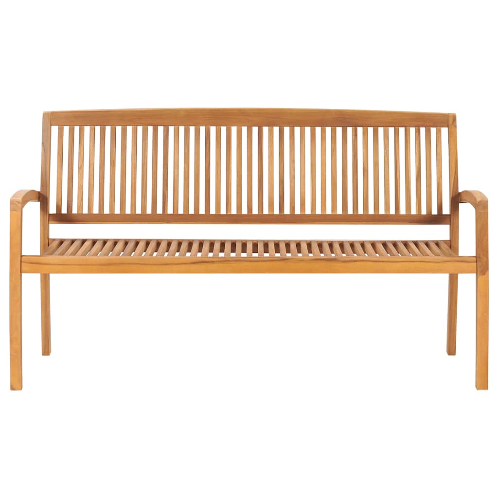 vidaXL Sztaplowana ławka ogrodowa z poduszką, 159 cm, drewno tekowe