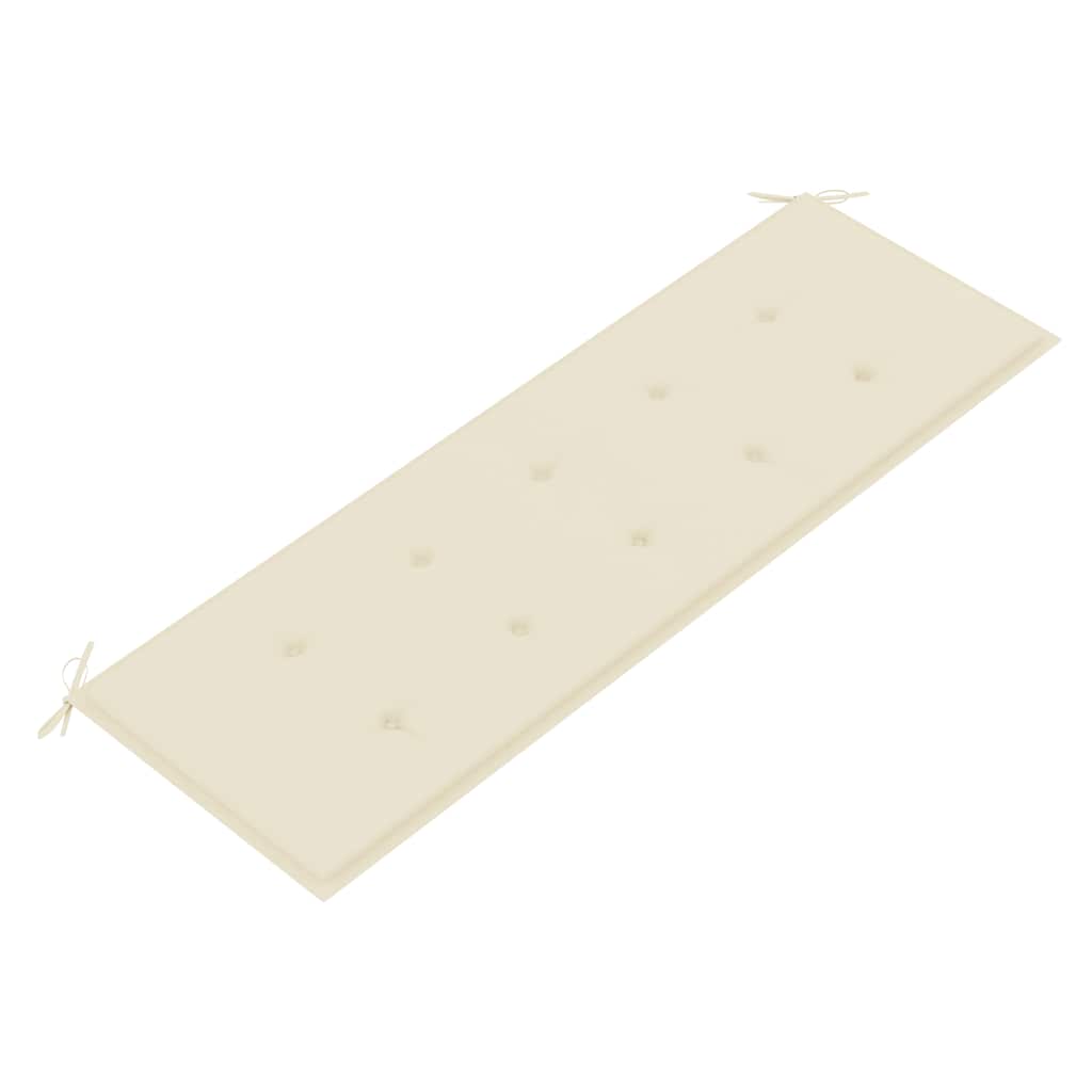 vidaXL Sztaplowana ławka ogrodowa z poduszką, 159 cm, drewno tekowe