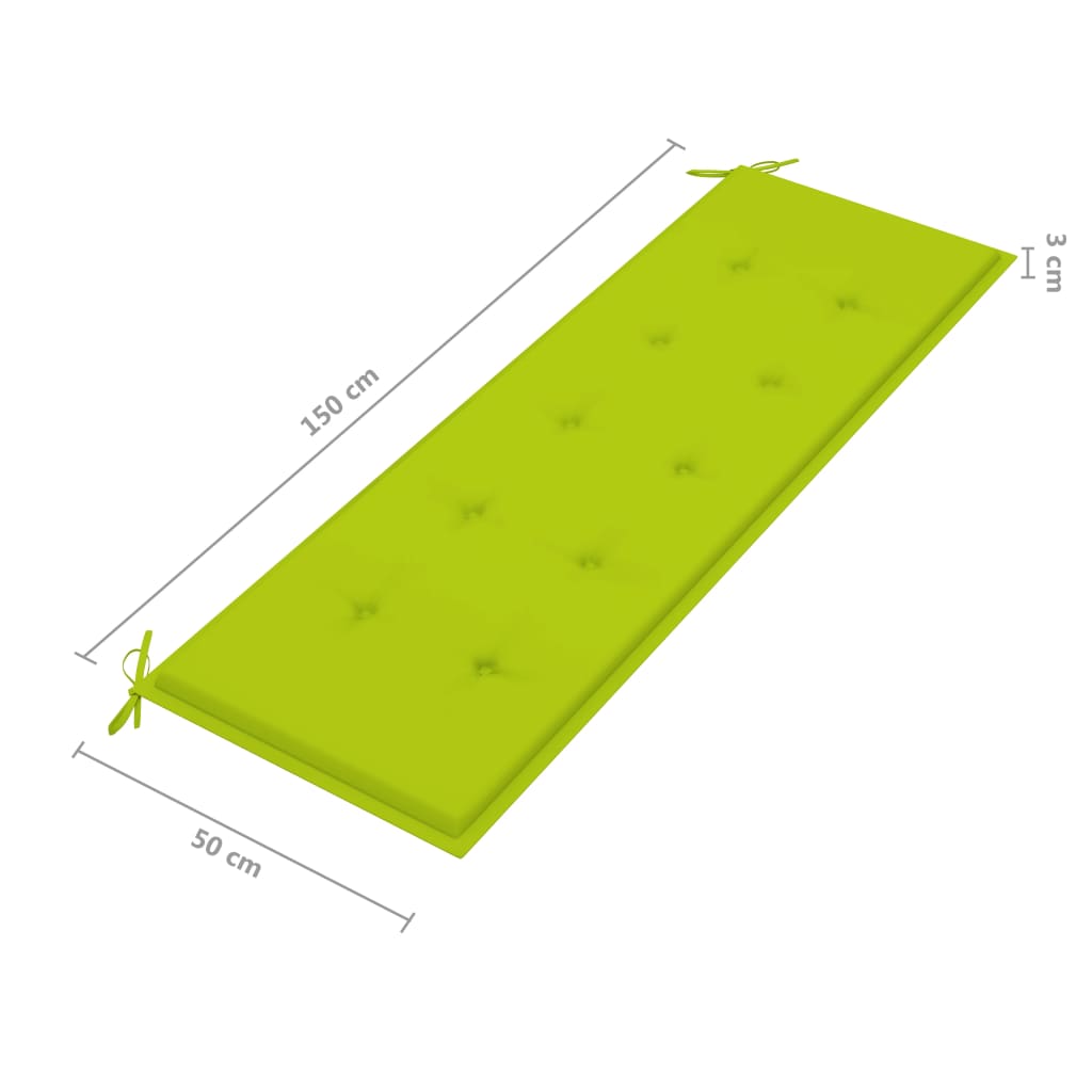 vidaXL Sztaplowana ławka ogrodowa z poduszką, 159 cm, drewno tekowe