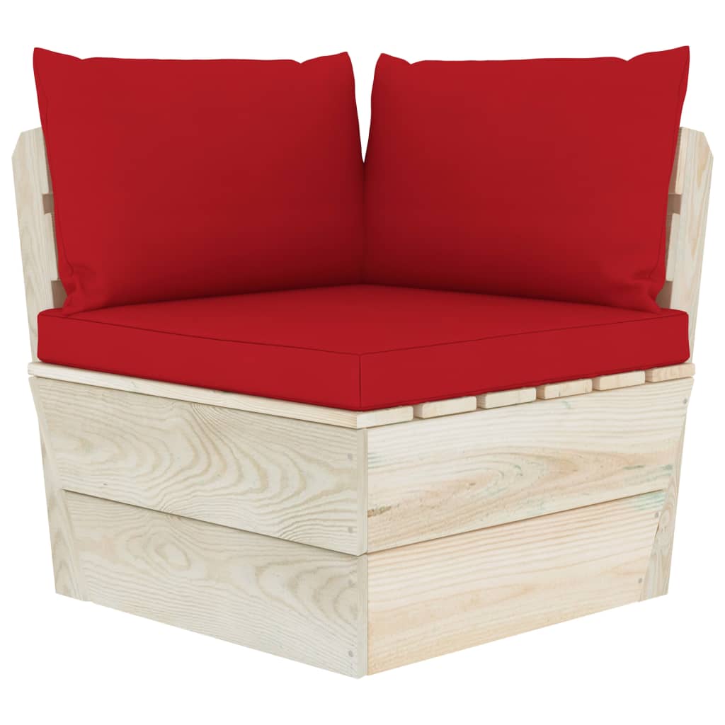 vidaXL Ogrodowa sofa narożna z palet z poduszkami, impregnowany świerk