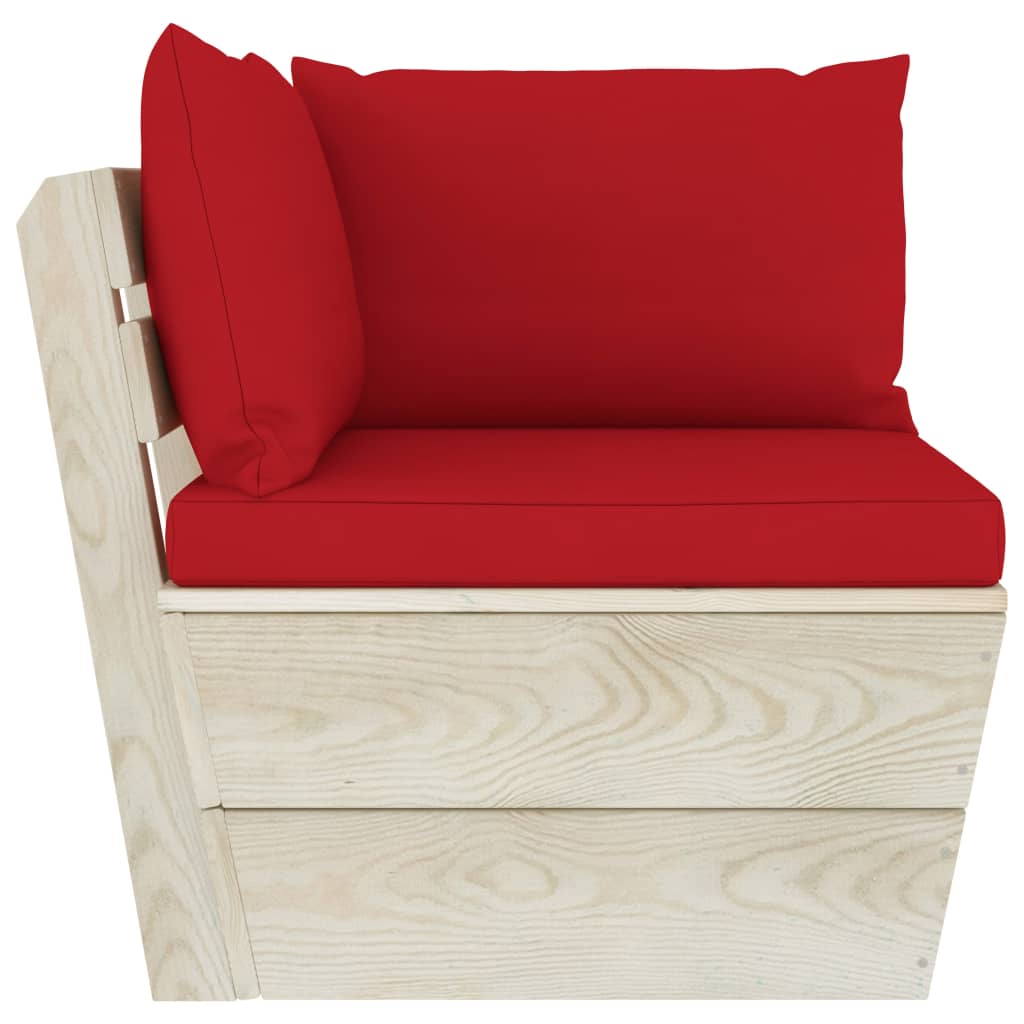 vidaXL Ogrodowa sofa narożna z palet z poduszkami, impregnowany świerk
