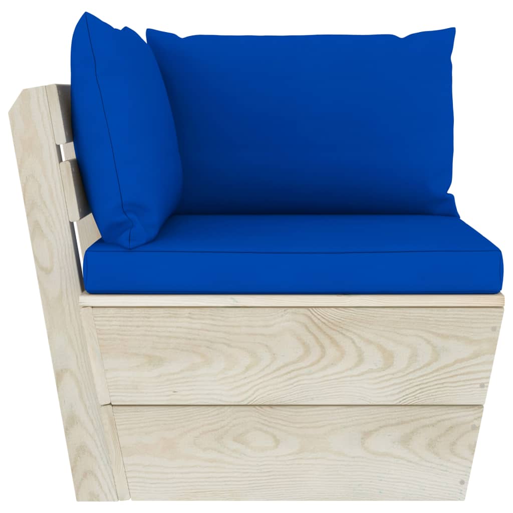 vidaXL Ogrodowa sofa narożna z palet z poduszkami, impregnowany świerk