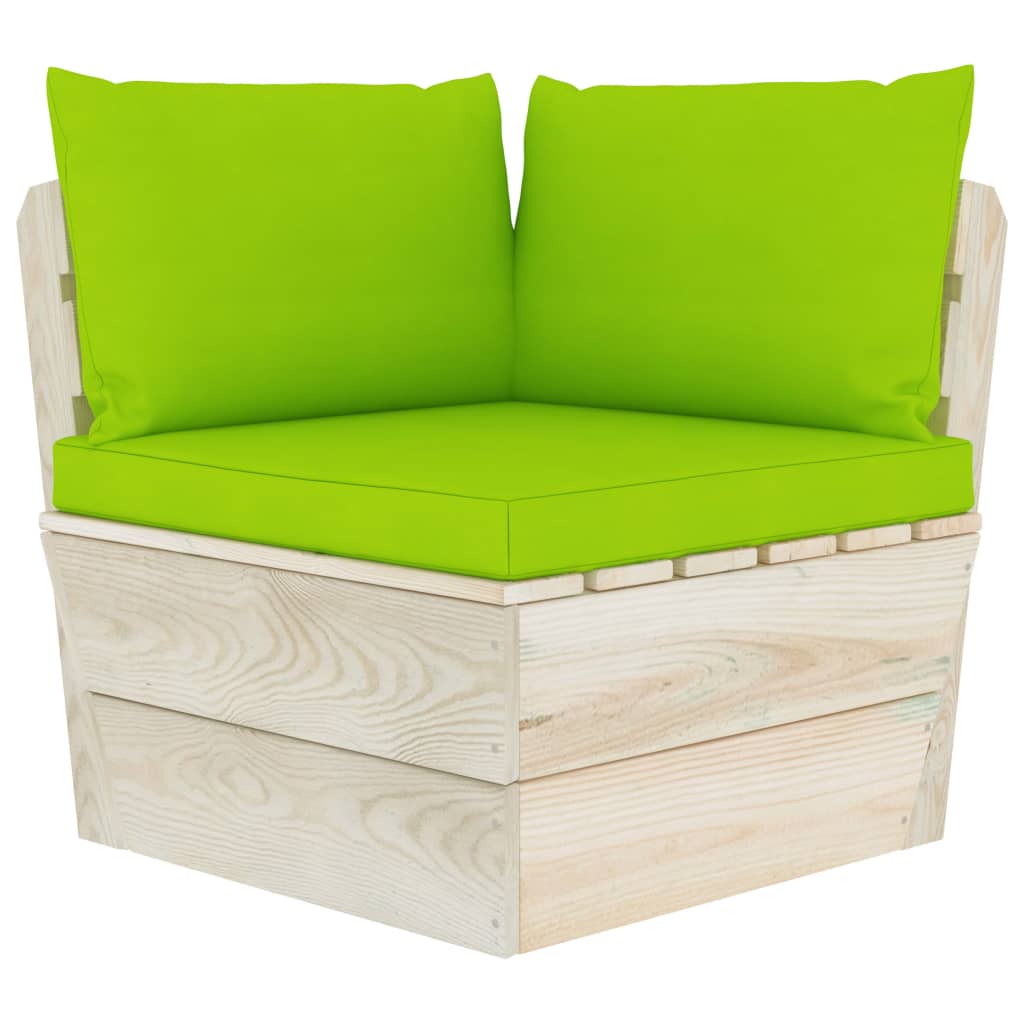 vidaXL Ogrodowa sofa narożna z palet z poduszkami, impregnowany świerk