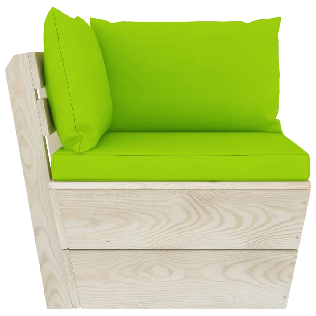 vidaXL Ogrodowa sofa narożna z palet z poduszkami, impregnowany świerk