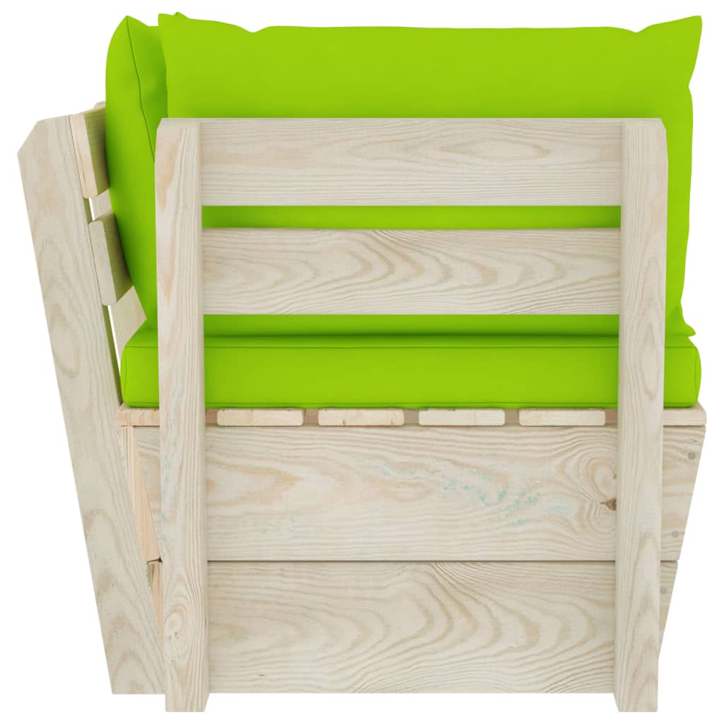 vidaXL Ogrodowa sofa narożna z palet z poduszkami, impregnowany świerk