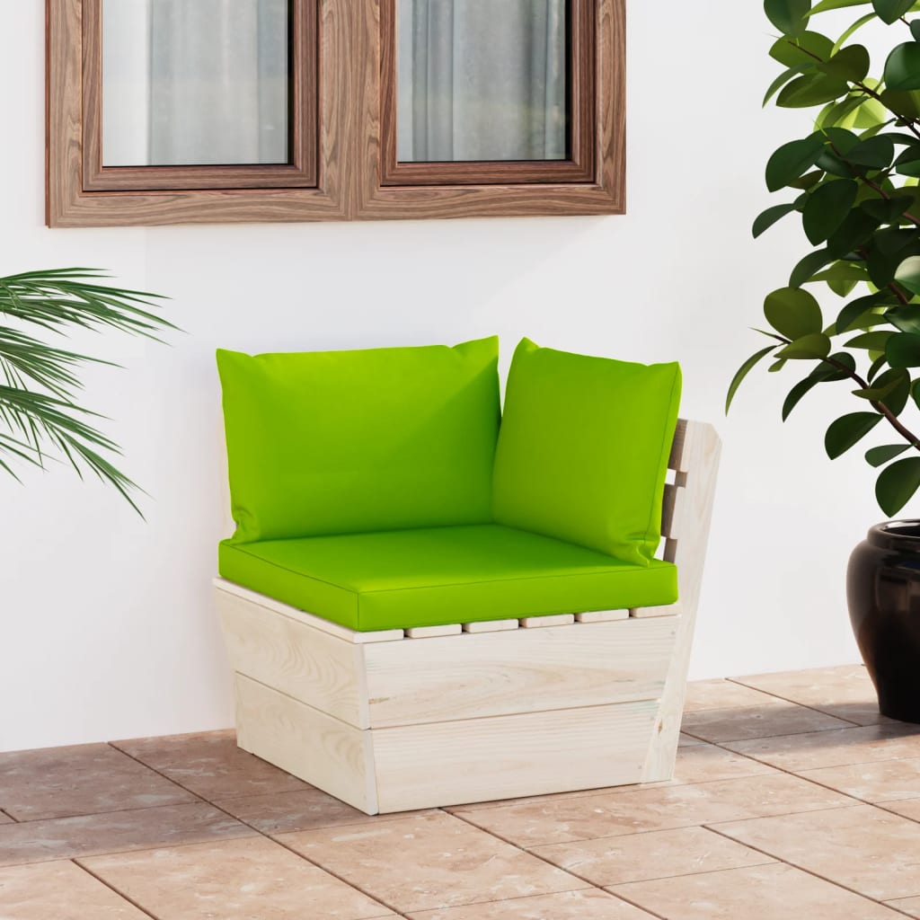 vidaXL Ogrodowa sofa narożna z palet z poduszkami, impregnowany świerk