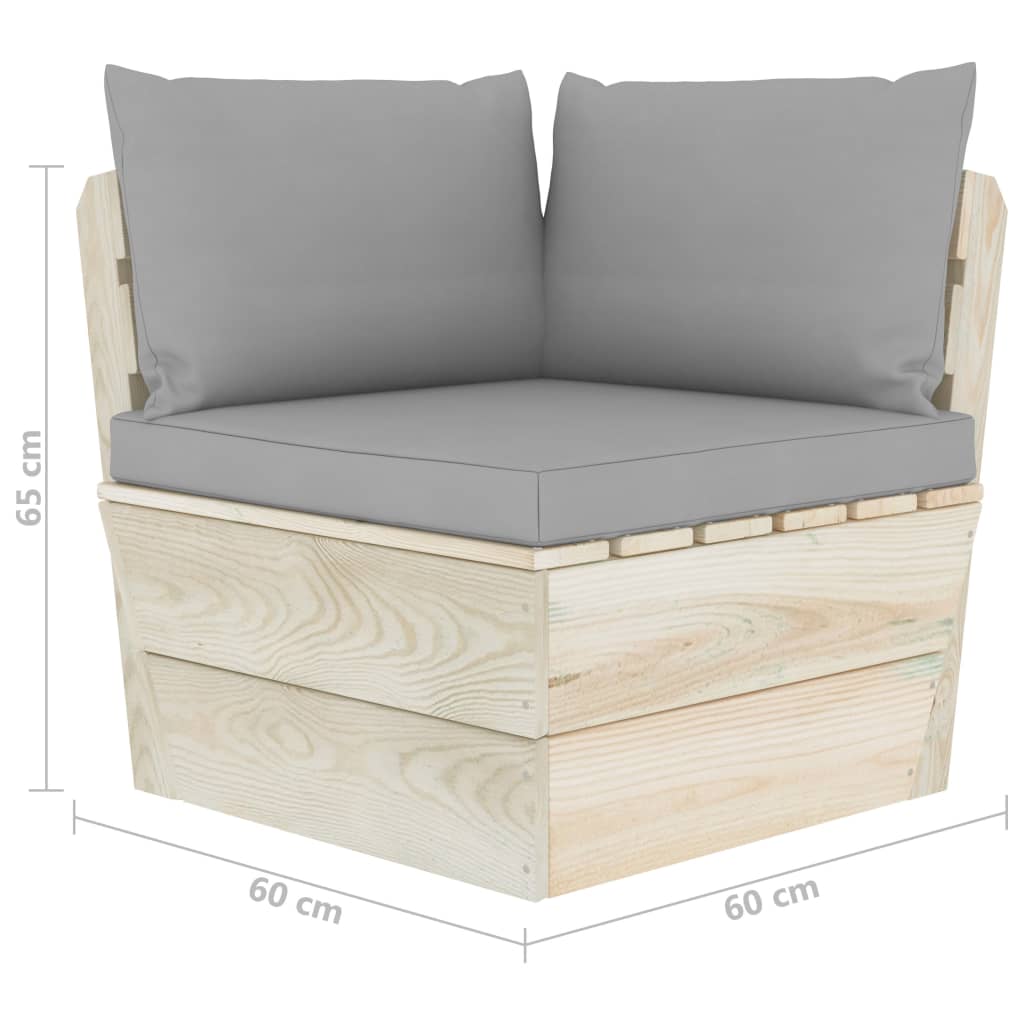 vidaXL Ogrodowa sofa 2-osobowa z palet, z poduszkami, drewno świerkowe
