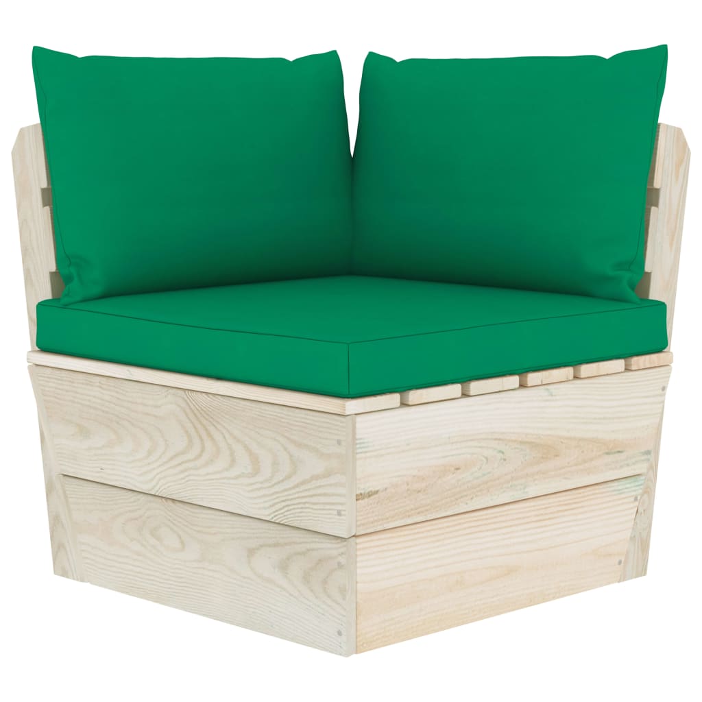 vidaXL Ogrodowa sofa 2-osobowa z palet, z poduszkami, drewno świerkowe