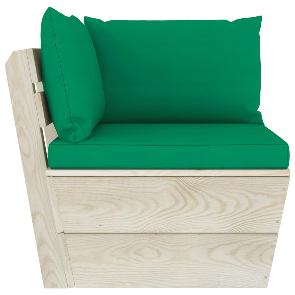 vidaXL Ogrodowa sofa 2-osobowa z palet, z poduszkami, drewno świerkowe