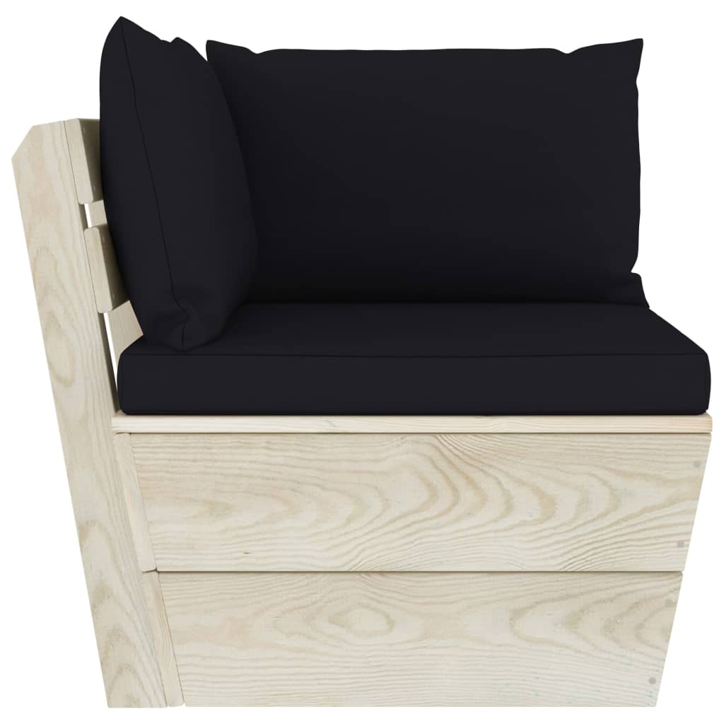 vidaXL Ogrodowa sofa 2-osobowa z palet, z poduszkami, drewno świerkowe