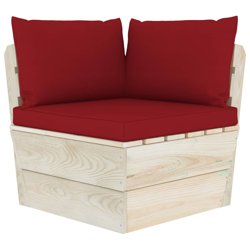 vidaXL Ogrodowa sofa 2-osobowa z palet, z poduszkami, drewno świerkowe