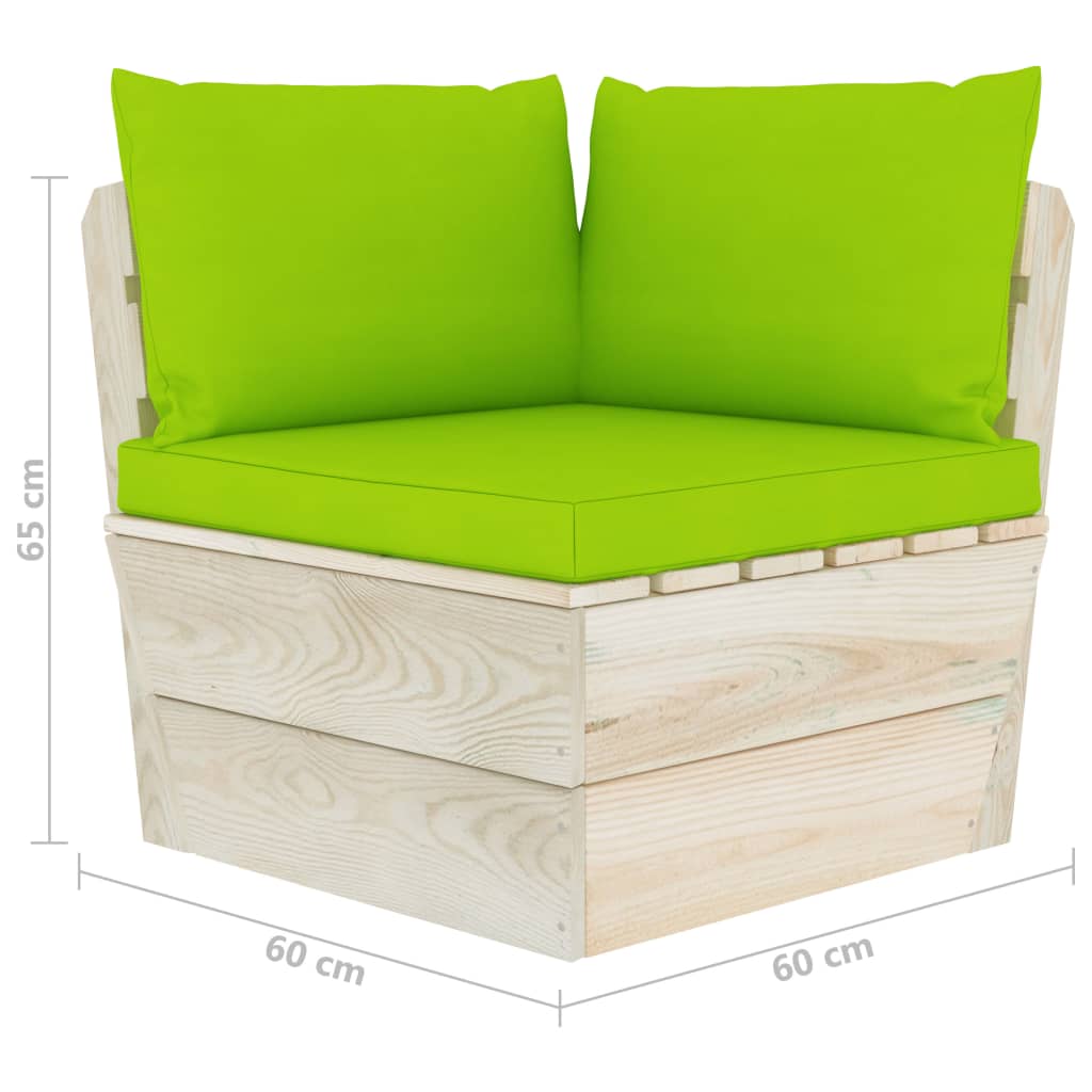 vidaXL Ogrodowa sofa 2-osobowa z palet, z poduszkami, drewno świerkowe