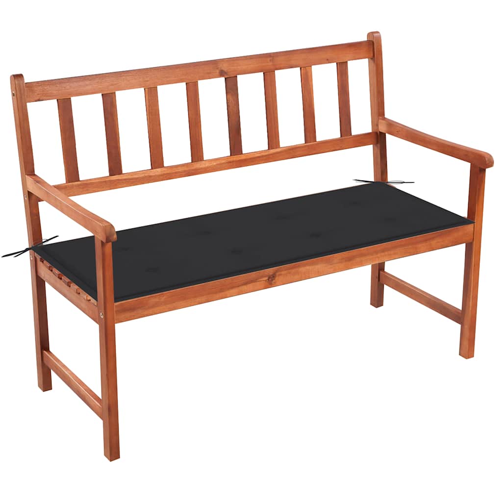 vidaXL Ławka ogrodowa z poduszką, 120 cm, drewno akacjowe