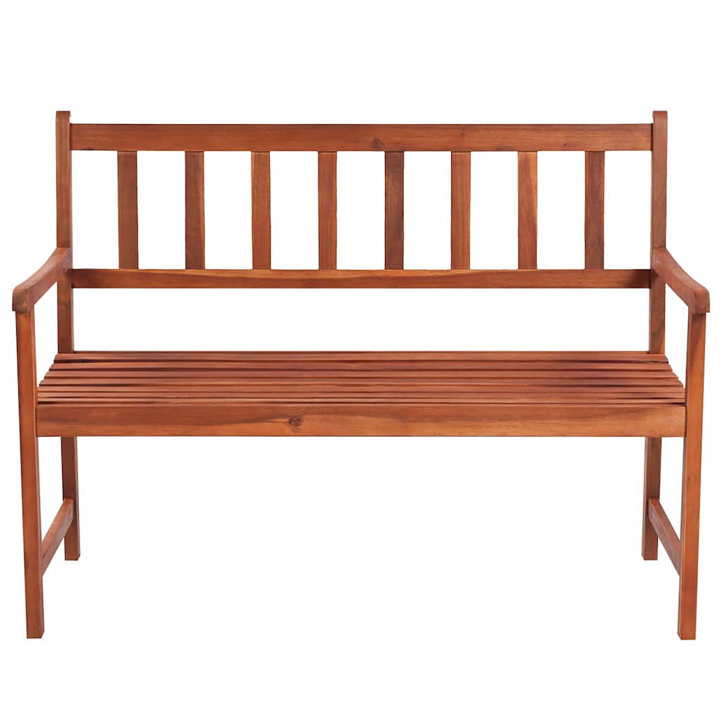 vidaXL Ławka ogrodowa z poduszką, 120 cm, lite drewno akacjowe