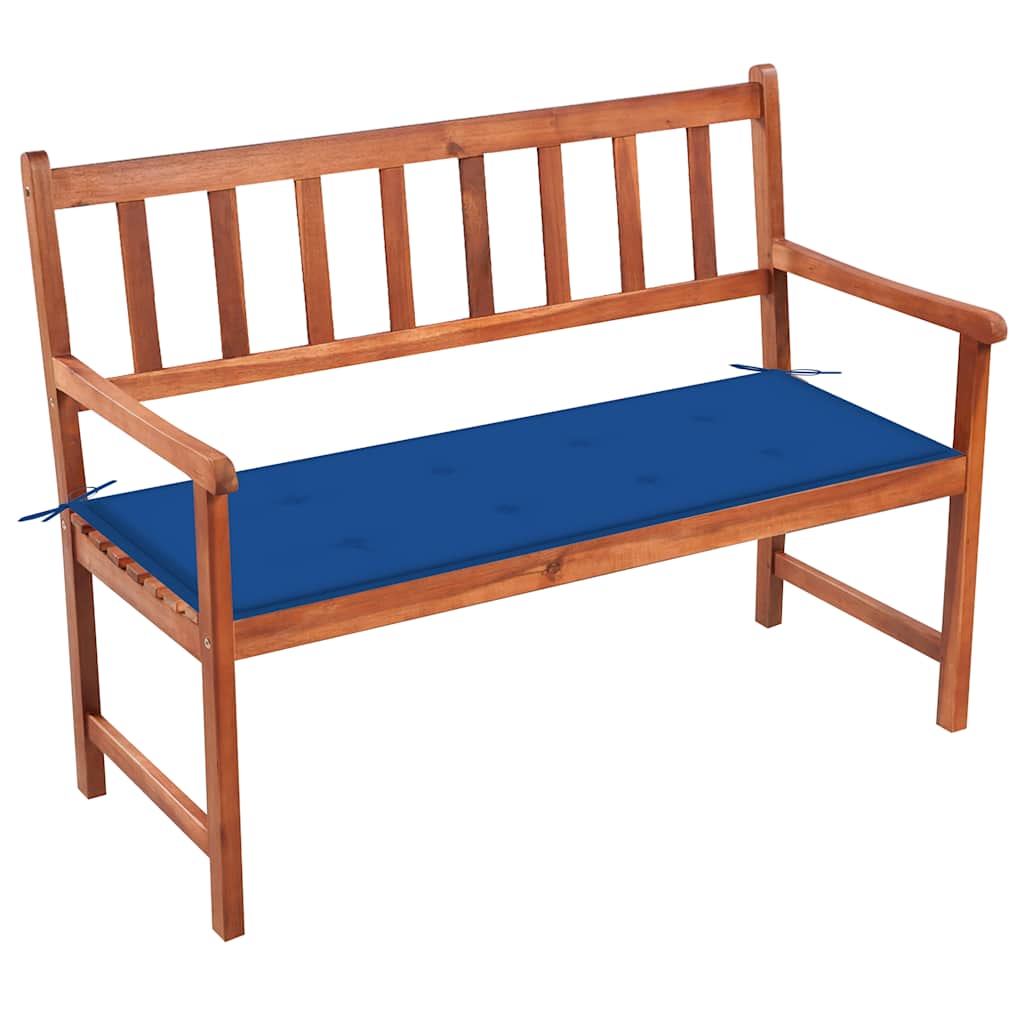 vidaXL Ławka ogrodowa z poduszką, 120 cm, drewno akacjowe
