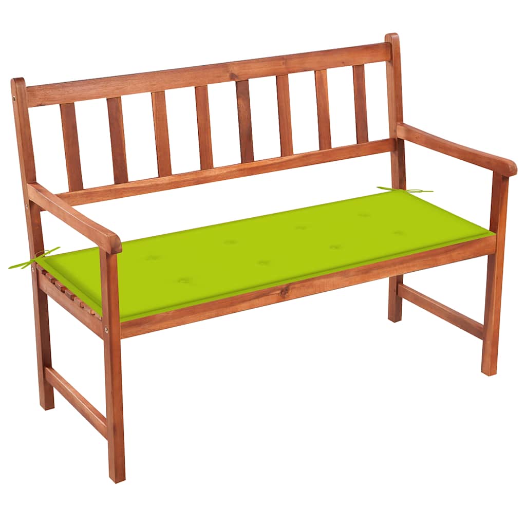 vidaXL Ławka ogrodowa z poduszką, 120 cm, drewno akacjowe
