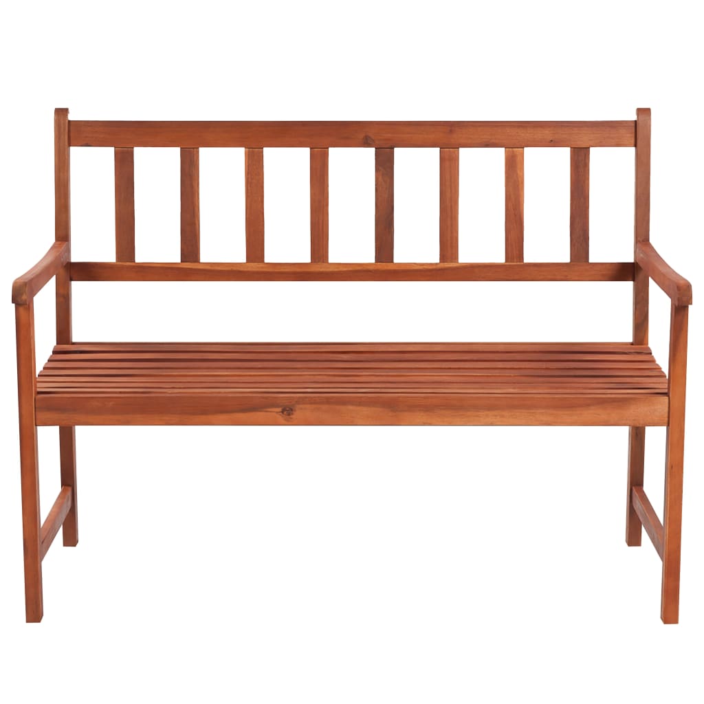 vidaXL Ławka ogrodowa z poduszką, 120 cm, drewno akacjowe