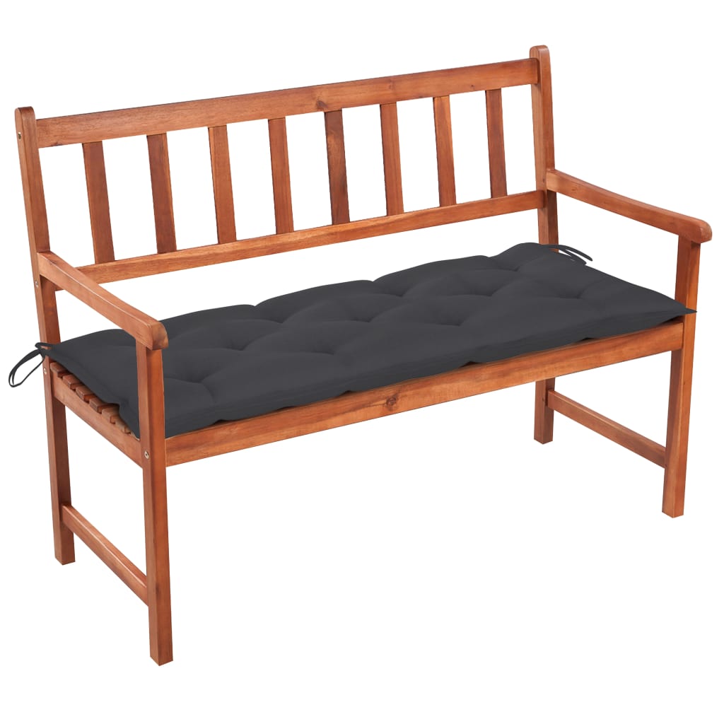vidaXL Ławka ogrodowa z poduszką, 120 cm, lite drewno akacjowe